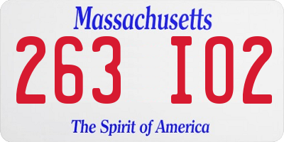MA license plate 263IO2