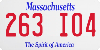MA license plate 263IO4