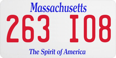 MA license plate 263IO8