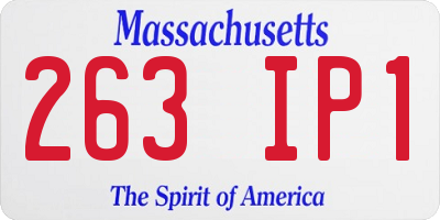MA license plate 263IP1