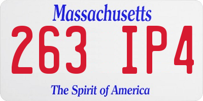 MA license plate 263IP4