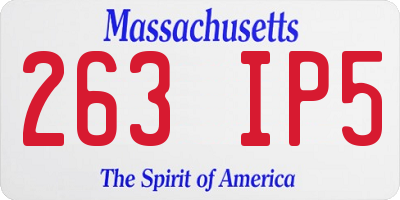 MA license plate 263IP5
