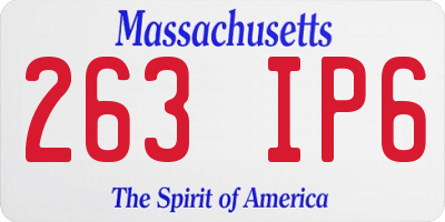 MA license plate 263IP6
