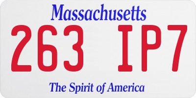 MA license plate 263IP7