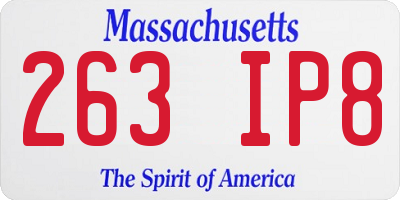 MA license plate 263IP8