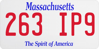 MA license plate 263IP9