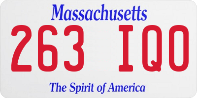 MA license plate 263IQ0