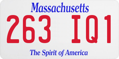 MA license plate 263IQ1