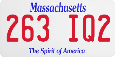 MA license plate 263IQ2