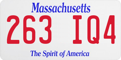 MA license plate 263IQ4