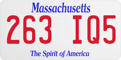 MA license plate 263IQ5