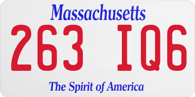 MA license plate 263IQ6