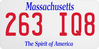 MA license plate 263IQ8