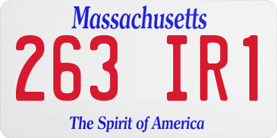 MA license plate 263IR1