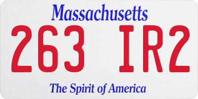 MA license plate 263IR2