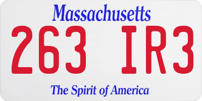 MA license plate 263IR3