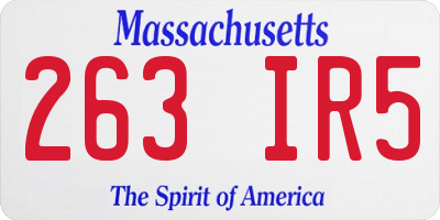MA license plate 263IR5