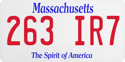 MA license plate 263IR7