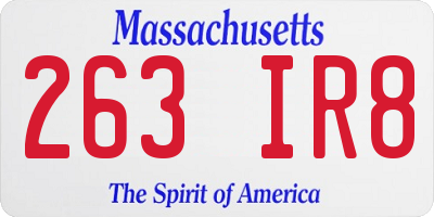 MA license plate 263IR8