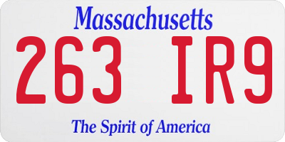 MA license plate 263IR9