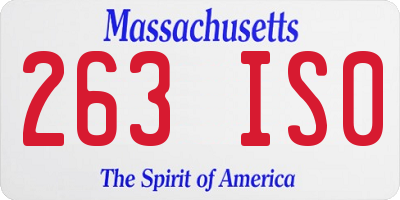 MA license plate 263IS0