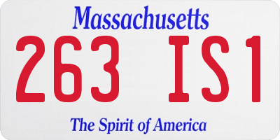 MA license plate 263IS1