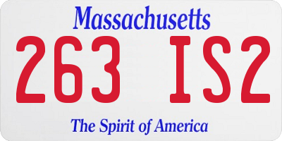 MA license plate 263IS2