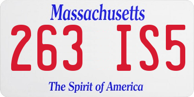 MA license plate 263IS5