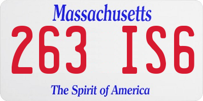 MA license plate 263IS6