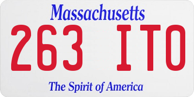 MA license plate 263IT0