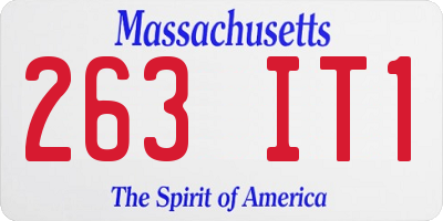 MA license plate 263IT1