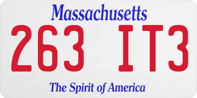 MA license plate 263IT3