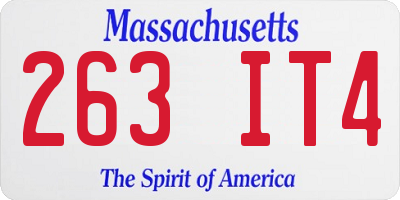 MA license plate 263IT4