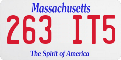 MA license plate 263IT5