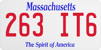 MA license plate 263IT6