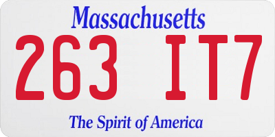 MA license plate 263IT7