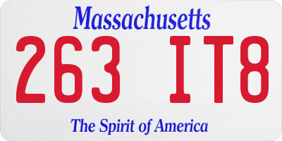 MA license plate 263IT8