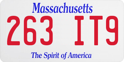 MA license plate 263IT9