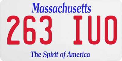 MA license plate 263IU0