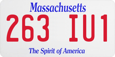 MA license plate 263IU1