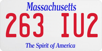 MA license plate 263IU2