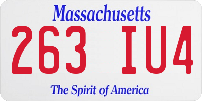 MA license plate 263IU4