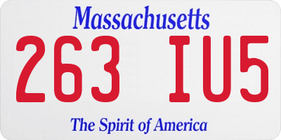 MA license plate 263IU5