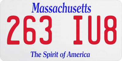 MA license plate 263IU8