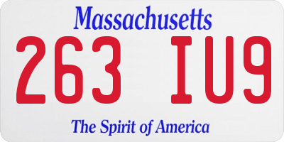 MA license plate 263IU9