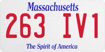 MA license plate 263IV1