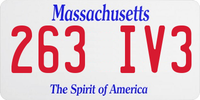 MA license plate 263IV3