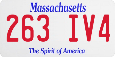 MA license plate 263IV4