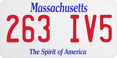 MA license plate 263IV5