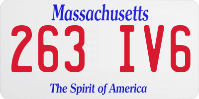 MA license plate 263IV6